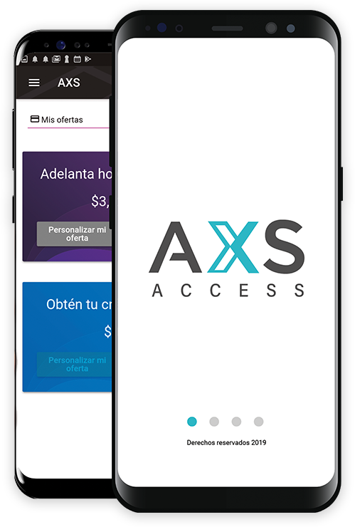 Pantallas de la aplicación de AXS